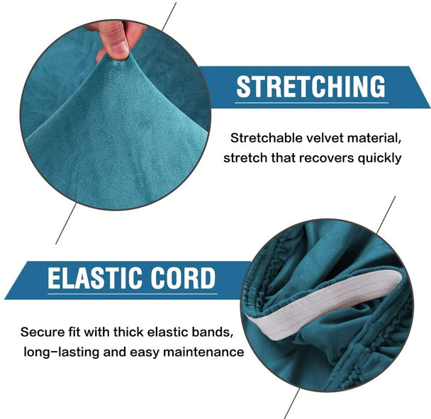 Soft Thick Solid Velvet Fabric Stretchy Universal Dining Chair Slipcovers (Peacock Blue) Soft Thick Solid Velvet Fabric Stretchy Universal Dining Chair Slipcovers (Peacock Blue)