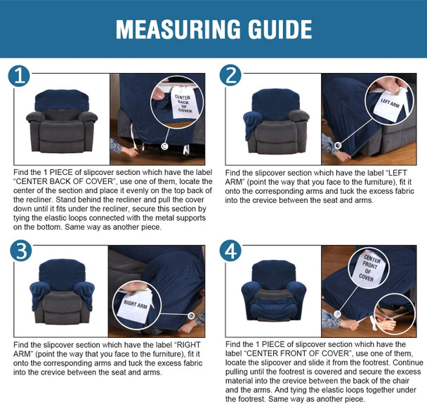 Real Velvet Spandex Recliner Chair Slipcover with Elastic Bottom Side Pocket(Dark Blue) Real Velvet Spandex Recliner Chair Slipcover with Elastic Bottom Side Pocket(Dark Blue)