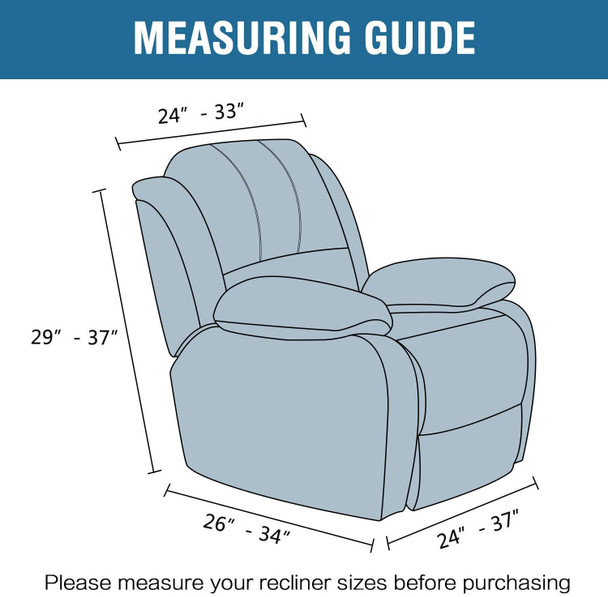 Real Velvet  Spandex  Recliner Chair Slipcover with Elastic Bottom Side Pocket(Peacock Blue)