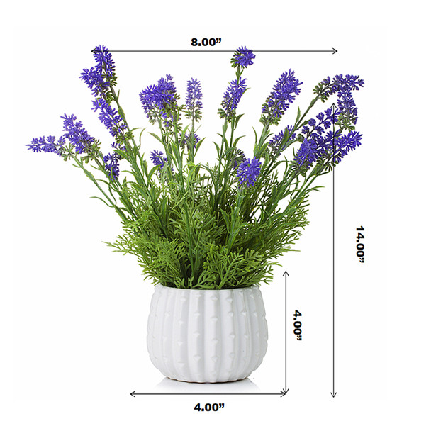 Artificial Lavender Flower in White Ceramic Pot Artificial Lavender Flower in White Ceramic Pot