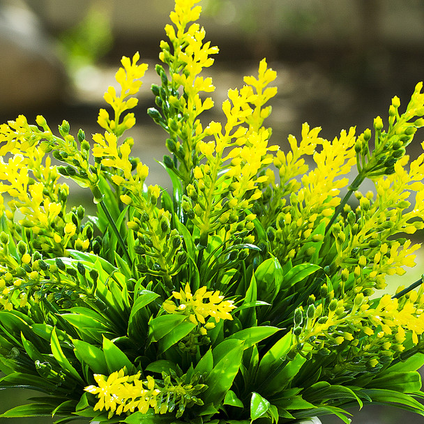 Artificial Lavender Flower in White Ceramic Pot(Yellow)