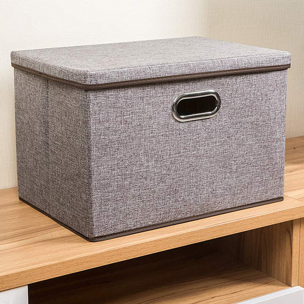 Large Collapsible Storage Bins with Cover（Brown）