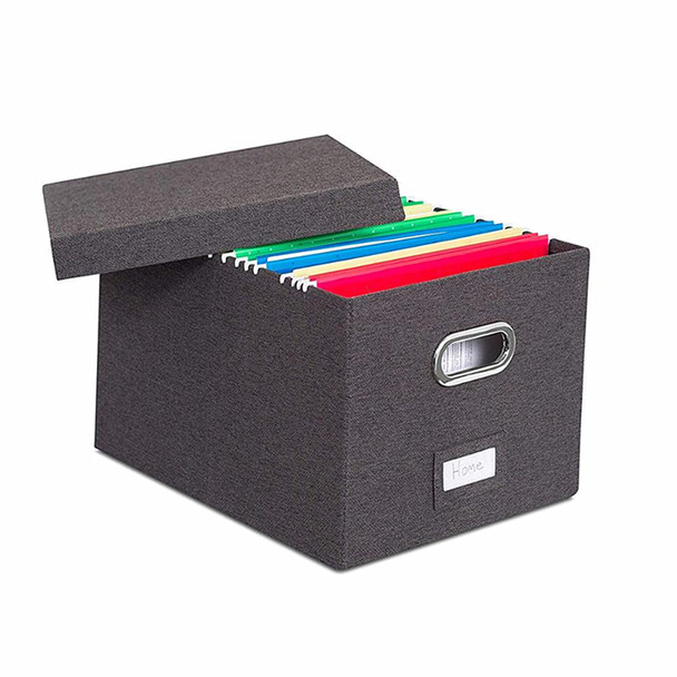 Large Collapsible Storage Bins with Cover（Dark Grey）