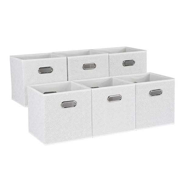  Fabric Storage Bins With Metal Handles (Set of 6)