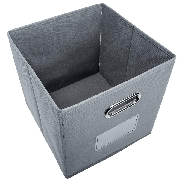 Fabric Storage Bins With Metal Handles (Set of 6)