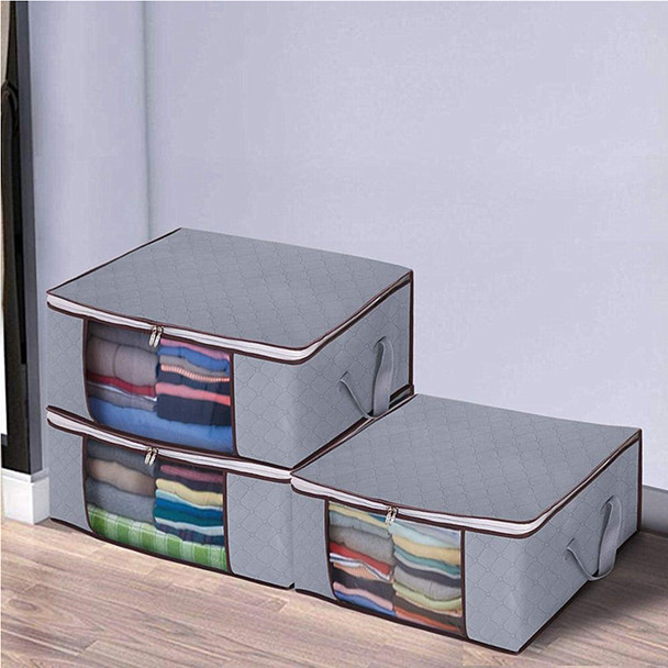 Non Woven Fabric Foldable Storage Underbed Clothes Cover Bag(Set of 3) Non Woven Fabric Foldable Storage Underbed Clothes Cover Bag(Set of 3)