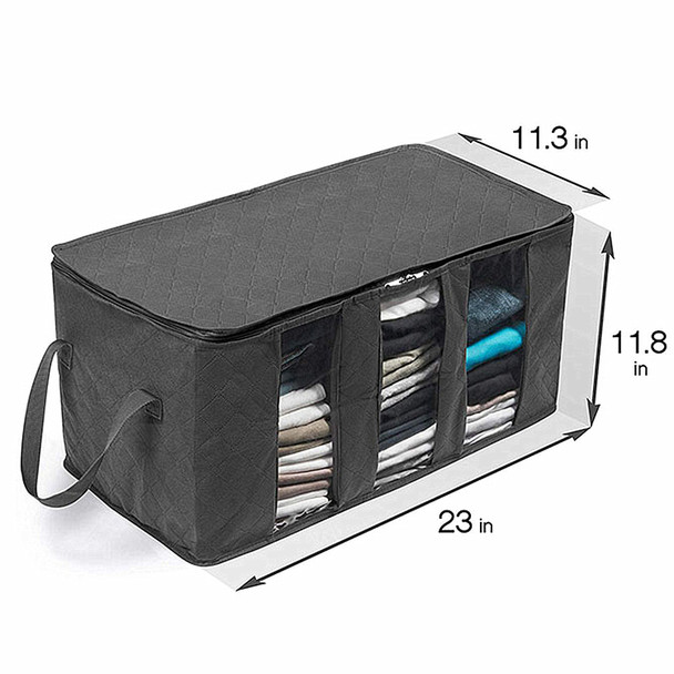 Dark Grey Non Woven Fabric Foldable Storage Underbed Clothes Cover Bag Dark Grey Non Woven Fabric Foldable Storage Underbed Clothes Cover Bag