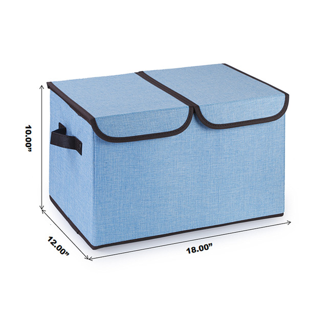 Collapsible Storage Bins with Cover(Blue) Collapsible Storage Bins with Cover(Blue)