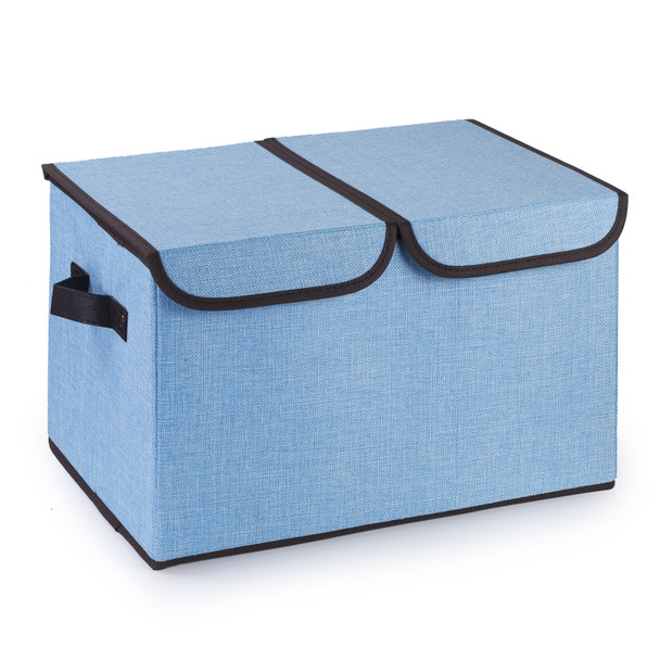 Collapsible Storage Bins with Cover(Blue) Collapsible Storage Bins with Cover(Blue)