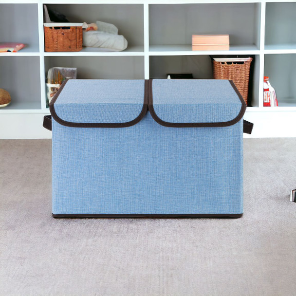 Collapsible Storage Bins with Cover(Blue) Collapsible Storage Bins with Cover(Blue)