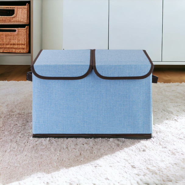 Collapsible Storage Bins with Cover(Blue) Collapsible Storage Bins with Cover(Blue)