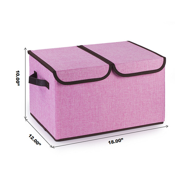 Collapsible Storage Bins with Cover(Pink)