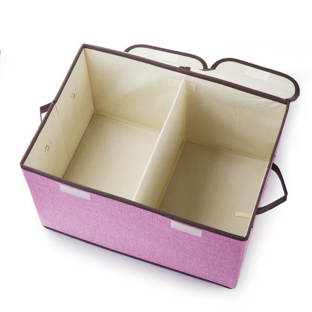 Collapsible Storage Bins with Cover(Pink)