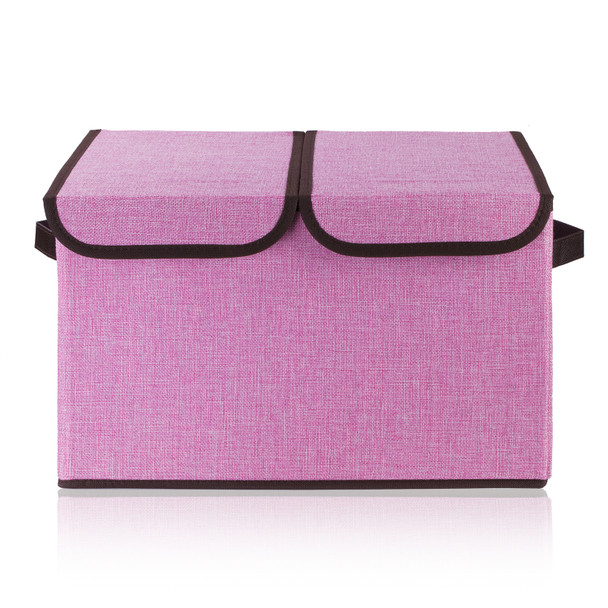 Collapsible Storage Bins with Cover(Pink)