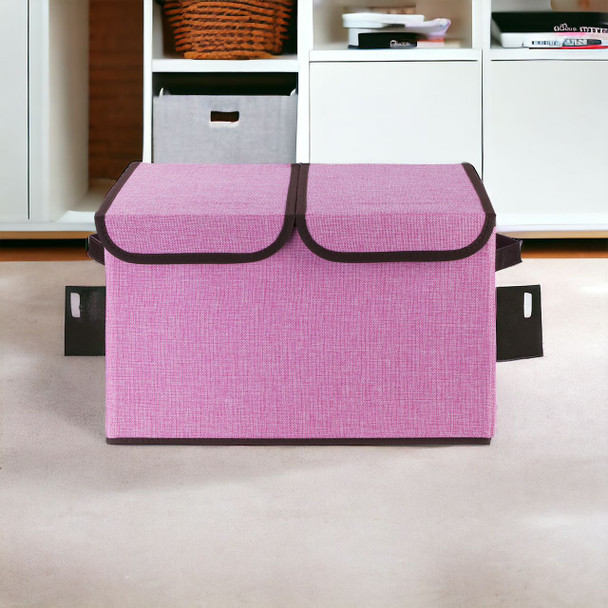 Collapsible Storage Bins with Cover(Pink)