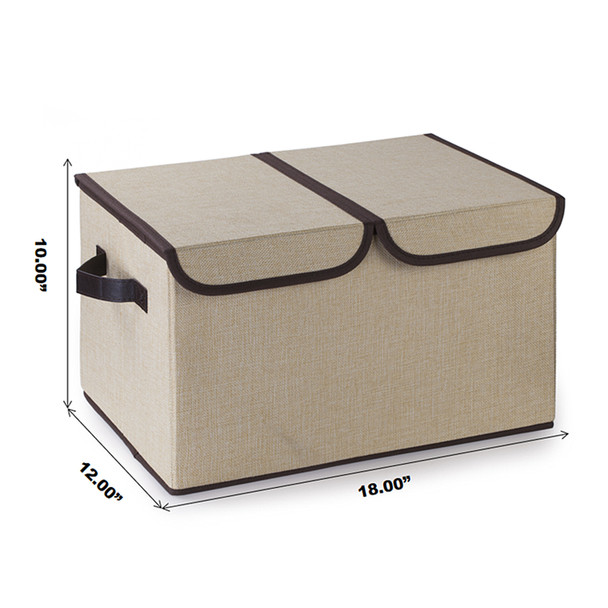 Collapsible Storage Bins with Cover (Beige) Collapsible Storage Bins with Cover (Beige)
