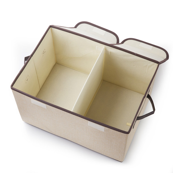 Collapsible Storage Bins with Cover (Beige) Collapsible Storage Bins with Cover (Beige)