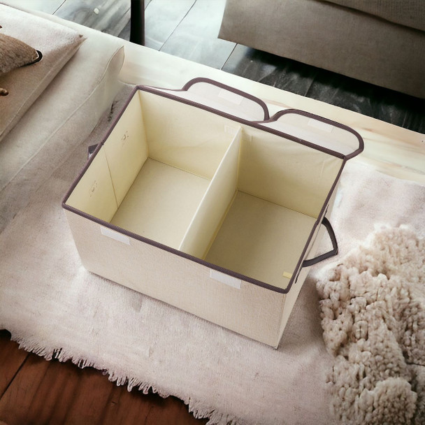 Collapsible Storage Bins with Cover (Beige) Collapsible Storage Bins with Cover (Beige)
