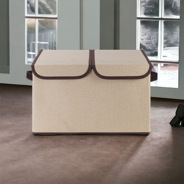 Collapsible Storage Bins with Cover (Beige) Collapsible Storage Bins with Cover (Beige)
