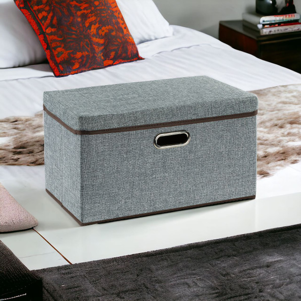 Large Collapsible Storage Bins with Lids Linen Fabric Foldable Storage Boxes Organizer Containers Organization Baskets for Bedroom Closet  2-Pack