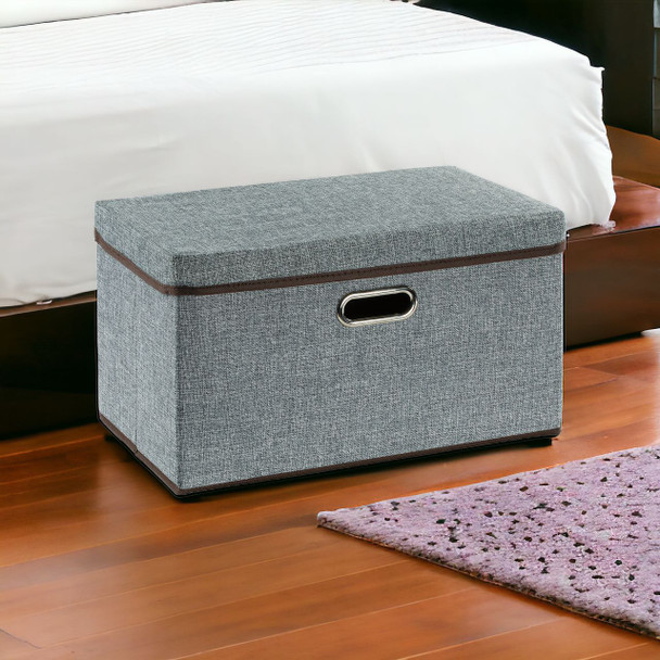 Large Collapsible Storage Bins with Lids Linen Fabric Foldable Storage Boxes Organizer Containers Organization Baskets for Bedroom Closet  2-Pack