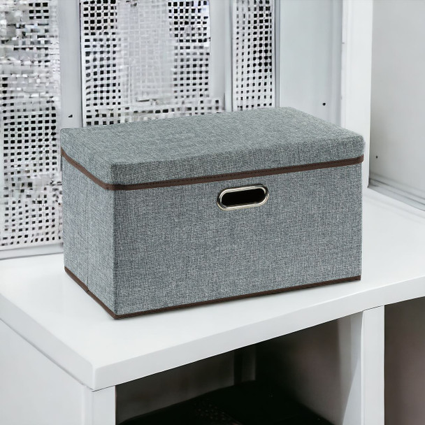Large Collapsible Storage Bins with Lids Linen Fabric Foldable Storage Boxes Organizer Containers Organization Baskets for Bedroom Closet  2-Pack