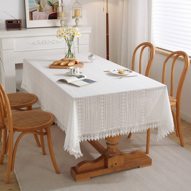 High Quality Washable Wrinkle Free Tablecloth with Tassel High Quality Washable Wrinkle Free Tablecloth with Tassel