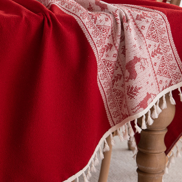 Quality Washable Cotton Linen Wrinkle Free Tablecloth with Tassel Quality Washable Cotton Linen Wrinkle Free Tablecloth with Tassel