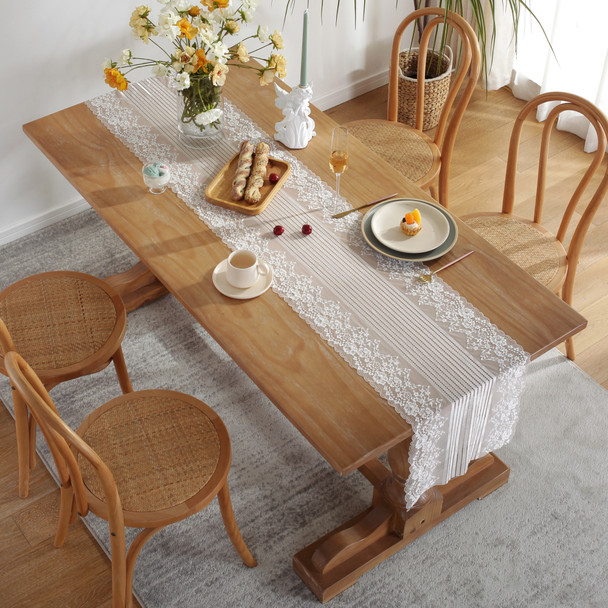 White Lace Table Runner Farmhouse Table Decoration ,15"X78", White White Lace Table Runner Farmhouse Table Decoration ,15"X78", White