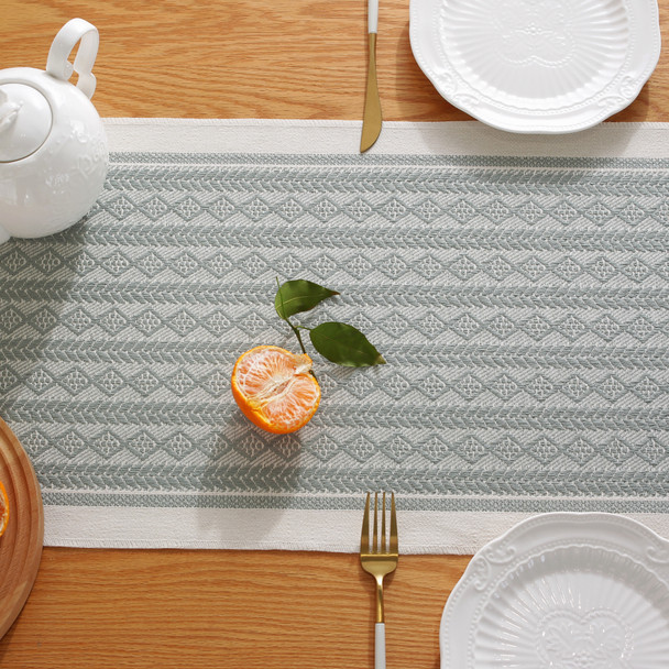 Polyester Farmhouse Table Runner with Tassel Polyester Farmhouse Table Runner with Tassel