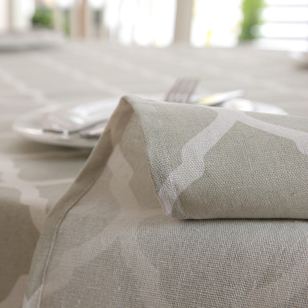 54"x 80" Diamond Pattern Natural Simple 100% Cotton and Linen Rectangle Tablecloth
