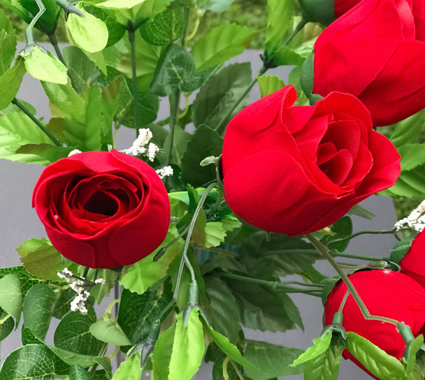 Red Rose Arrangement 12 Pieces with Glass Vase for Home Wedding Decoration Red Rose Arrangement 12 Pieces with Glass Vase for Home Wedding Decoration