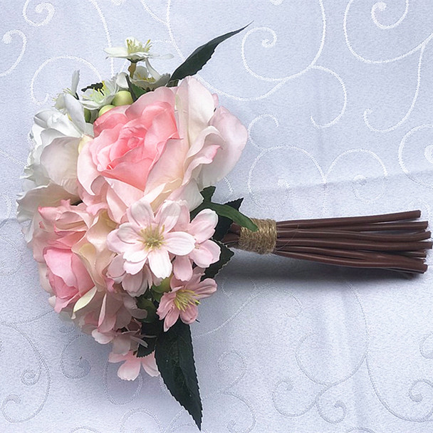 Pink and White Mixed Artificial Flowers Bouquet with Vase Pink and White Mixed Artificial Flowers Bouquet with Vase