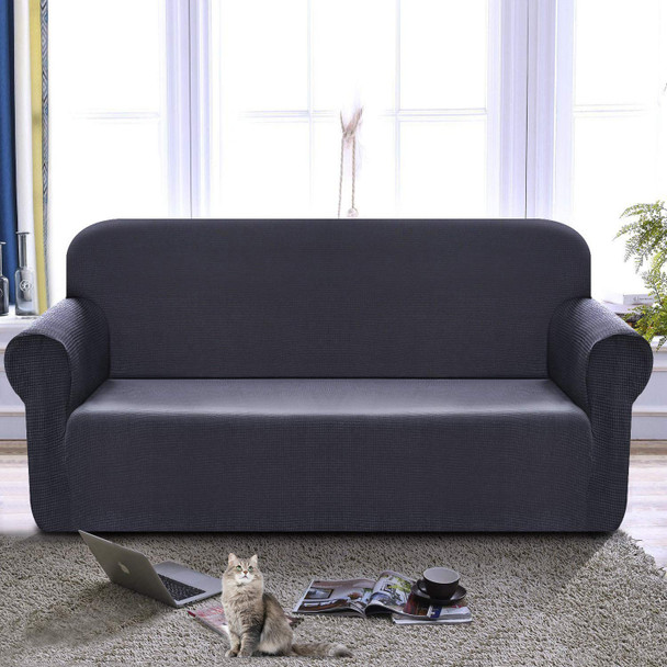 Jacquard Polyester Spandex Fabric Box Cushion Loveseat Slipcovers-Grey Jacquard Polyester Spandex Fabric Box Cushion Loveseat Slipcovers-Grey