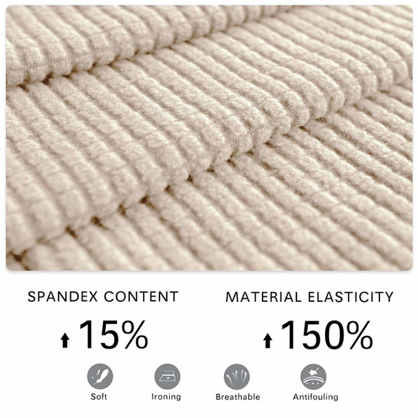 Elegant Knitting Jacquard Box CushionDining Chair Slipcover Ivory White Elegant Knitting Jacquard Box CushionDining Chair Slipcover Ivory White