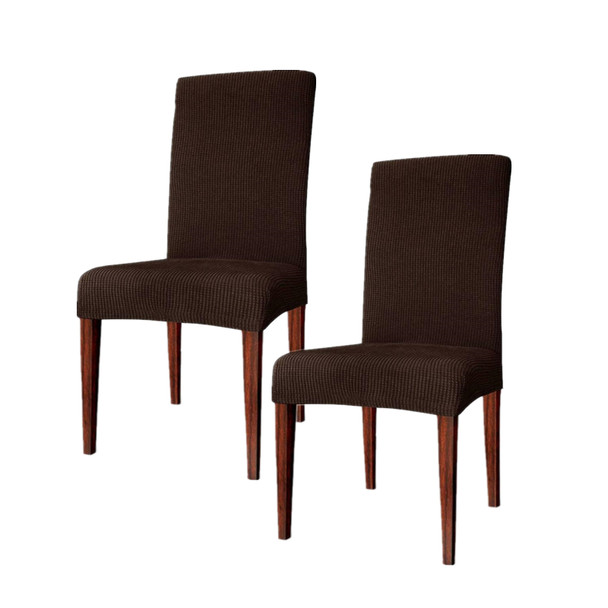 Elegant Knitting Jacquard Box Cushion Dining Chair Slipcover-Chocolate Elegant Knitting Jacquard Box Cushion Dining Chair Slipcover-Chocolate