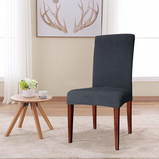 Elegant Knitting Jacquard Box Cushion Dining Chair Slipcover-Grey Elegant Knitting Jacquard Box Cushion Dining Chair Slipcover-Grey