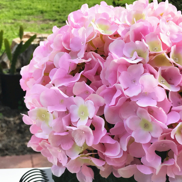 Pink Artificial Hydrangea Flower Bouquets Set of 3