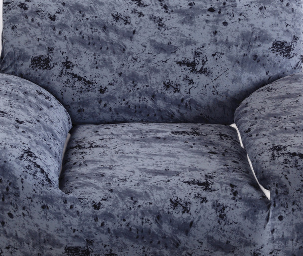 Dark Grey Elegant Polyester and Spandex Stretch Washable Box Cushion Armchair Slipcover