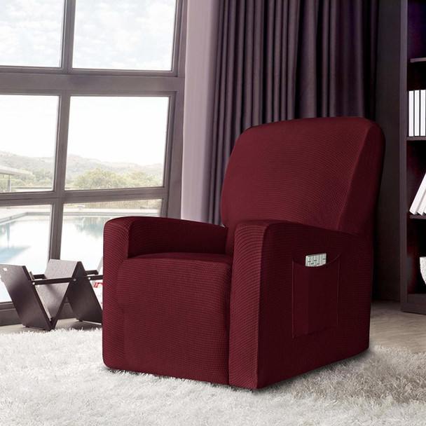 Wine Red Stretch Spandex Jacquard Recliner Chair Slipcovers with Elastic Bottom Side Pocket Wine Red Stretch Spandex Jacquard Recliner Chair Slipcovers with Elastic Bottom Side Pocket