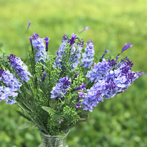 Blue Lavender Mixed Flower  Arrangement  in Decoration Vase