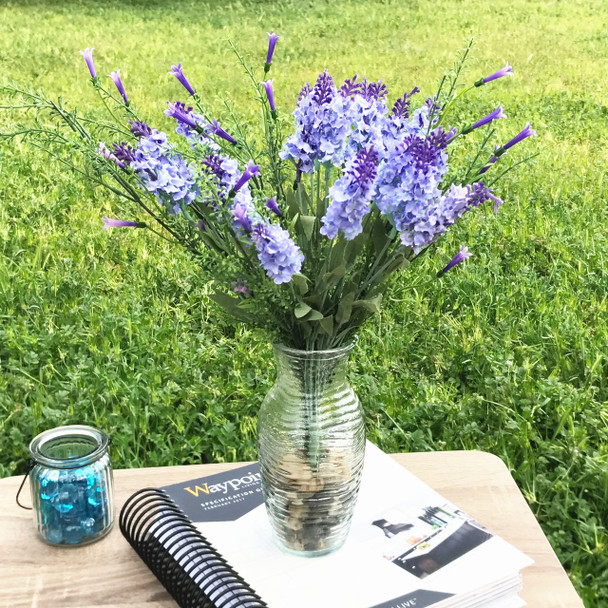 Blue Lavender Mixed Flower  Arrangement  in Decoration Vase
