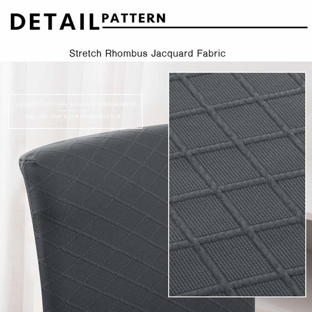Rhombus Jacquard Stretchy Universal Dining Chair Slipcovers (Grey)