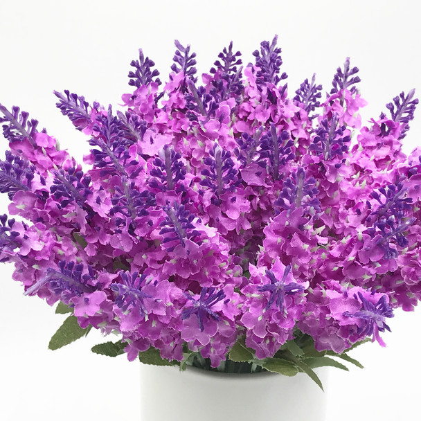40 Heads Purple Lavender Arrangement in White Ceramic Vase 40 Heads Purple Lavender Arrangement in White Ceramic Vase
