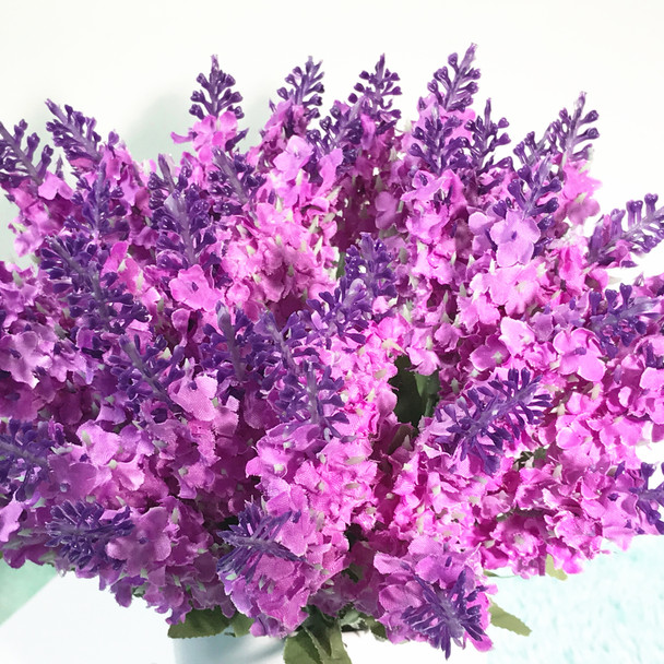 40 Heads Purple Lavender Arrangement in White Ceramic Vase 40 Heads Purple Lavender Arrangement in White Ceramic Vase