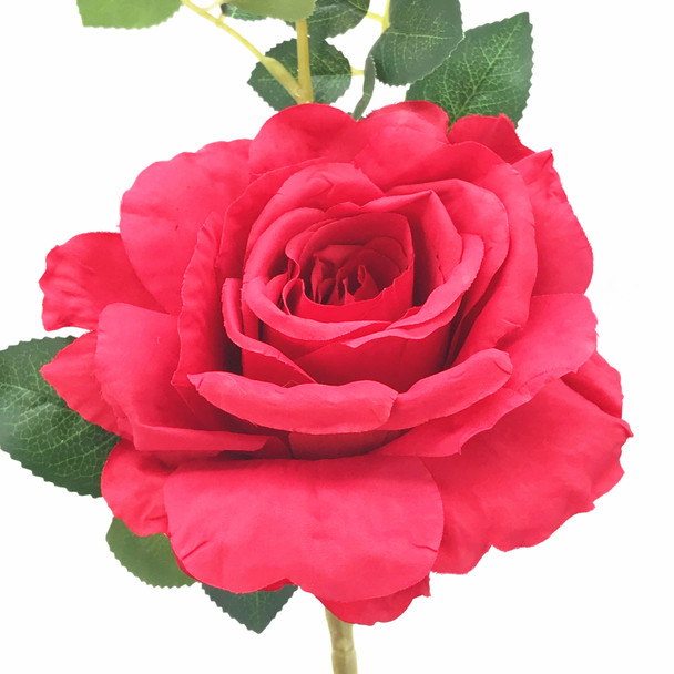 Red Silk Open Rose Flower Spray Stem Red Silk Open Rose Flower Spray Stem