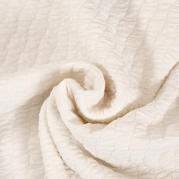 Ivory Seersucker Jacquard Polyester Spandex Fabric Stretch Dining Slipcovers Removable Washable Anti-Dirty Fitted Furniture Protector Set of 4 Ivory Seersucker Jacquard Polyester Spandex Fabric Stretch Dining Slipcovers Removable Washable Anti-Dirty Fitted Furniture Protector Set of 4