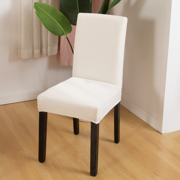 Ivory Seersucker Jacquard Polyester Spandex Fabric Stretch Dining Slipcovers Removable Washable Anti-Dirty Fitted Furniture Protector Set of 4 Ivory Seersucker Jacquard Polyester Spandex Fabric Stretch Dining Slipcovers Removable Washable Anti-Dirty Fitted Furniture Protector Set of 4