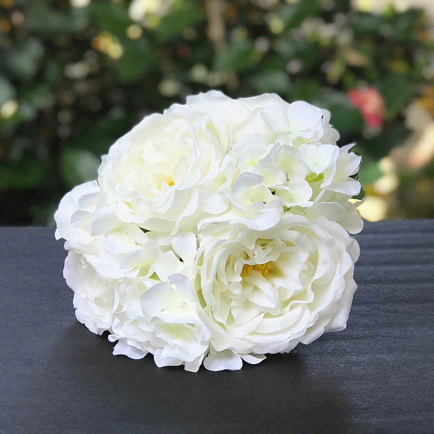 Cream Artificial Peony and  Hydrangea Mixed Floral Arrangement set of 2