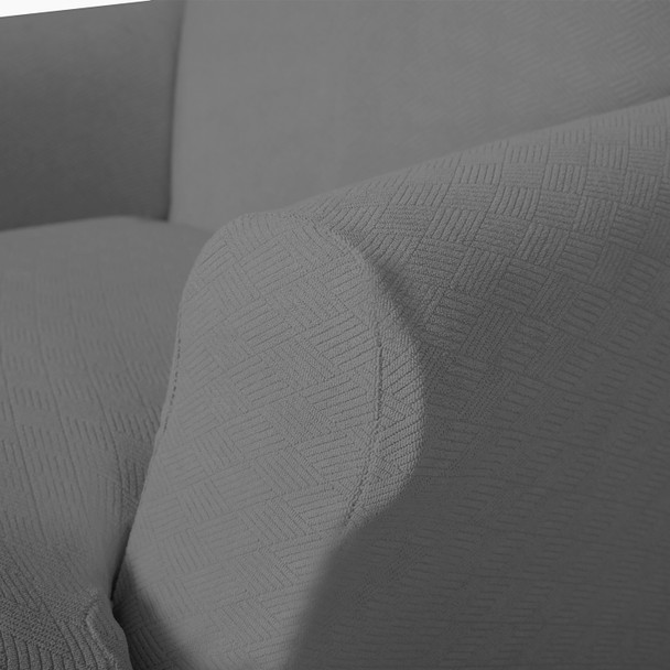 Grey Ultra Soft Stretch Fabric Wing Chair Slipcover Grey Ultra Soft Stretch Fabric Wing Chair Slipcover